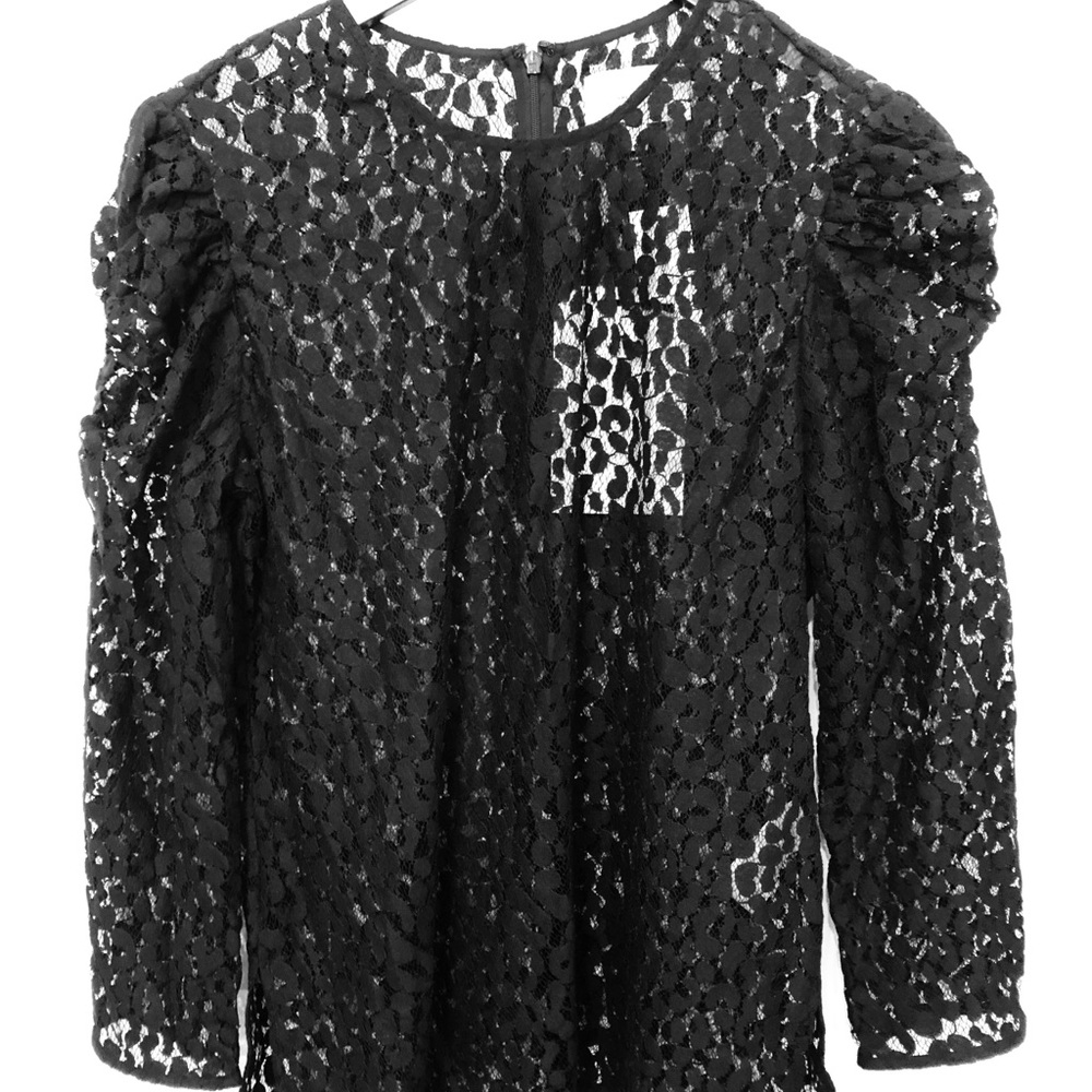 Current/Elliott “The Rin” Sheer Leopard Print Top